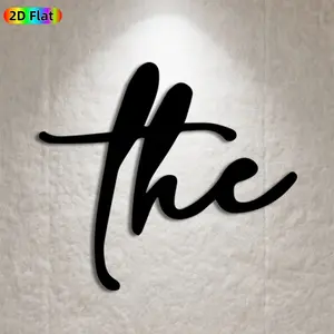 1pc Calligraphic "the" Metal Wall Art, Stylish Calligraphic Statue Mural, Ideal Gift for New Year, Christmas, Typography Decor Enthusiasts, Rust-Resistant Metal Wall Decor Wall Sculptures, Perfect for Living Room Wall & Garden Fence, Unique Home Accent