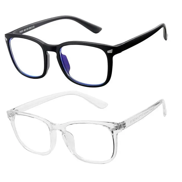 Bluelight Glasses, Lightweight Glasses Fashion Large Size Square Frame Eyeglasses Anti Eyestrain 2025 New Design Fashion Glasses for Women and Men - S