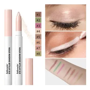 Shimmer & Matte Eyeshadow Pen, Smooth Waterproof Sweatproof, Long-Lasting No Smudge, Cream Eye Shadow Stick, Solid Form, Makeup Cosmetic, Glitter Shimmer Eyeshadow, Eyeshadow Pencil