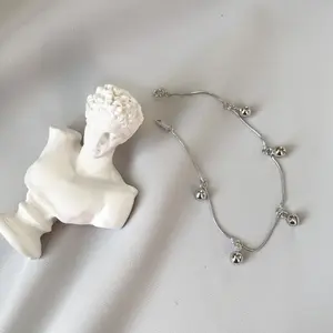 Women's Sterling Silver Beaded Bracelet/Anklet