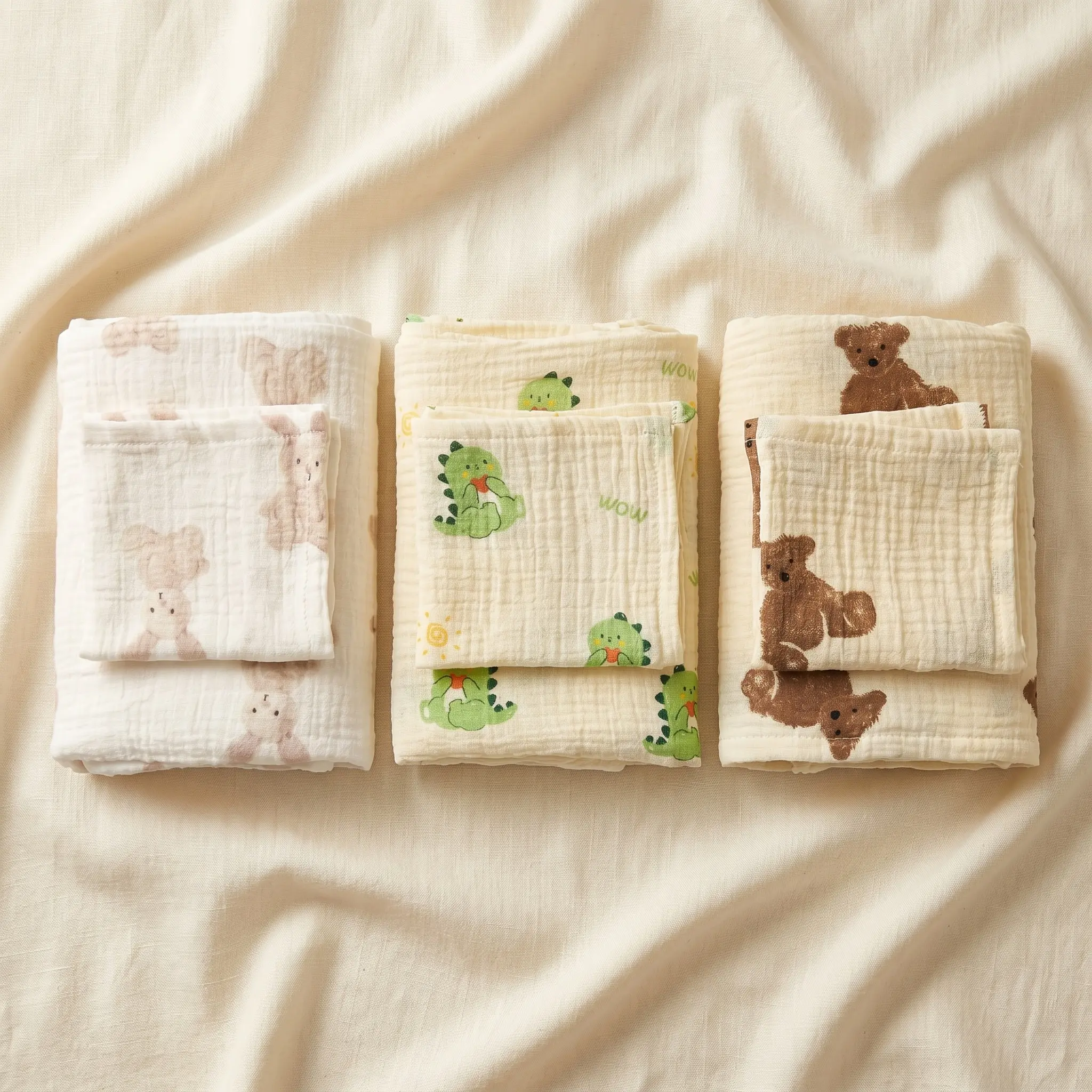 Muslin Swaddle Blanket And Washcloth Set For Newborn (1 Swaddle + 1 Washcloth), Cotton Receiving Blanket For Baby Boys And Girls, Multi-Use Wrap & Face Towel, Baby Registry Essentials, Baby Shower Gifts