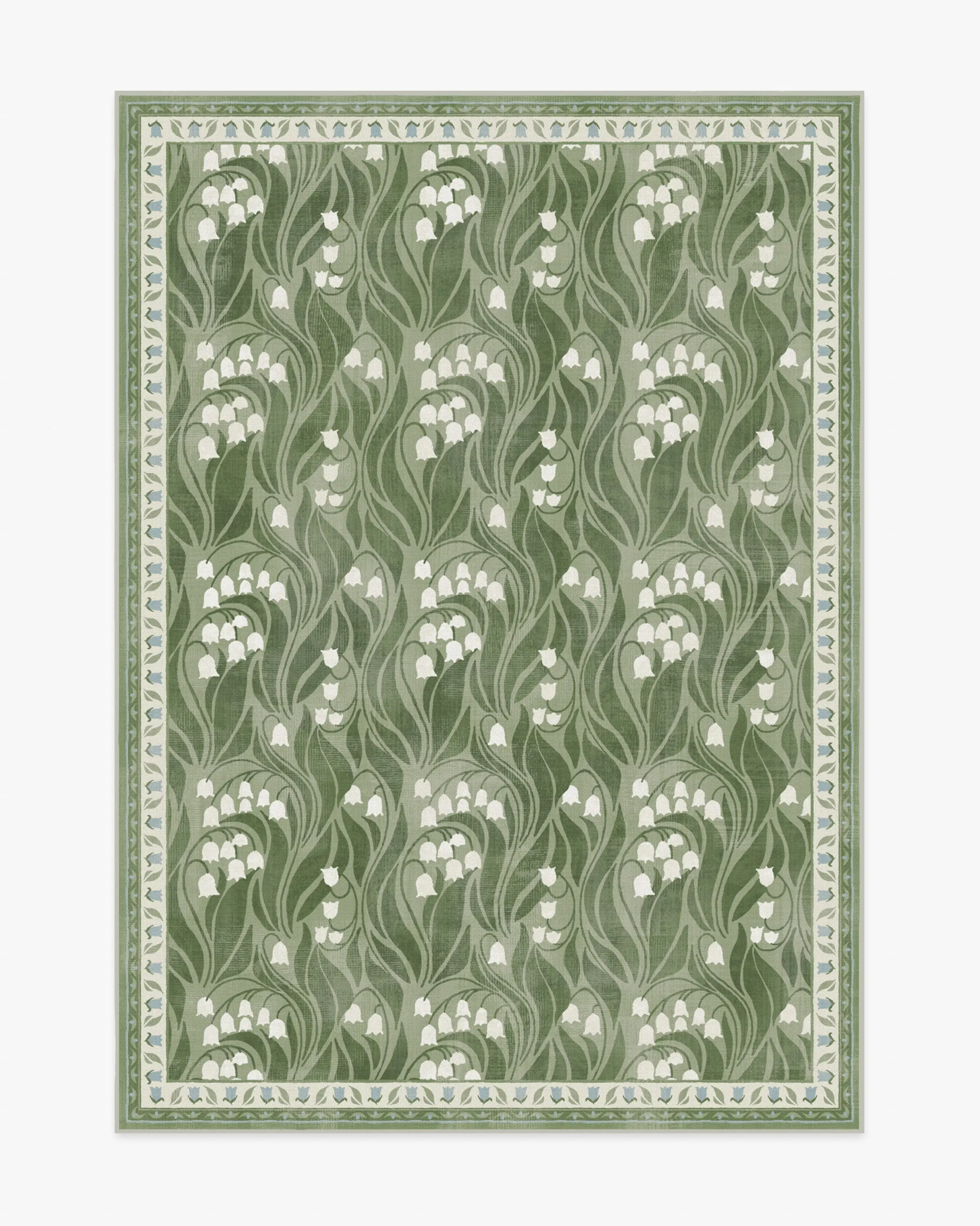 Lila Green & Ivory Flatwoven Rug