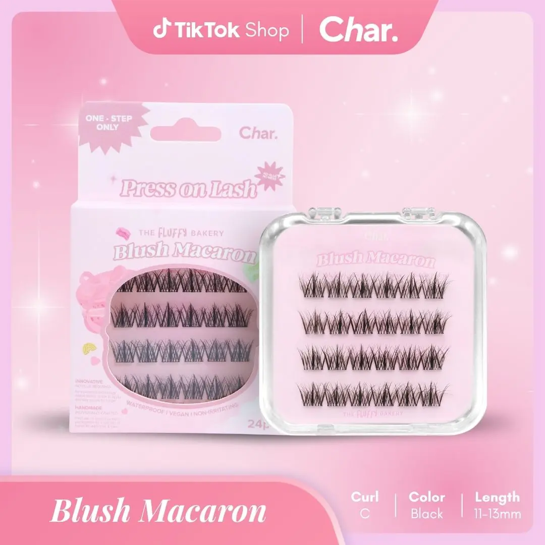Blush Pink Pre-Glued False Eyelashes & Adhesives - Wispy Doll-Like Elegant DD Curl, 10-11mm, Fluffy Bakery Style, Ideal for Glamorous Moments & Special Occasions