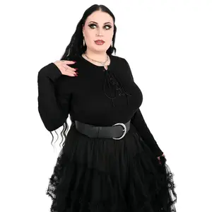 Lace Up Long Sleeve Black Top Lace Up Long Sleeve Black Top