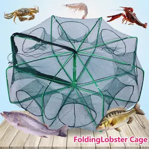 Foldable Fishing Net and Lobster Trap Set, Portable Folding Cage for Fish, Shrimp, Crab, Crawfish, Crayfish, Durable Handmade Net for Rivers, Lakes, Ocean