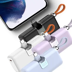 Fast Charge Mini Power Bank 4500mAh, Portable Charger with Digital Battery Monitor, Universal Type-C Ports for iOS and other Phones Cable