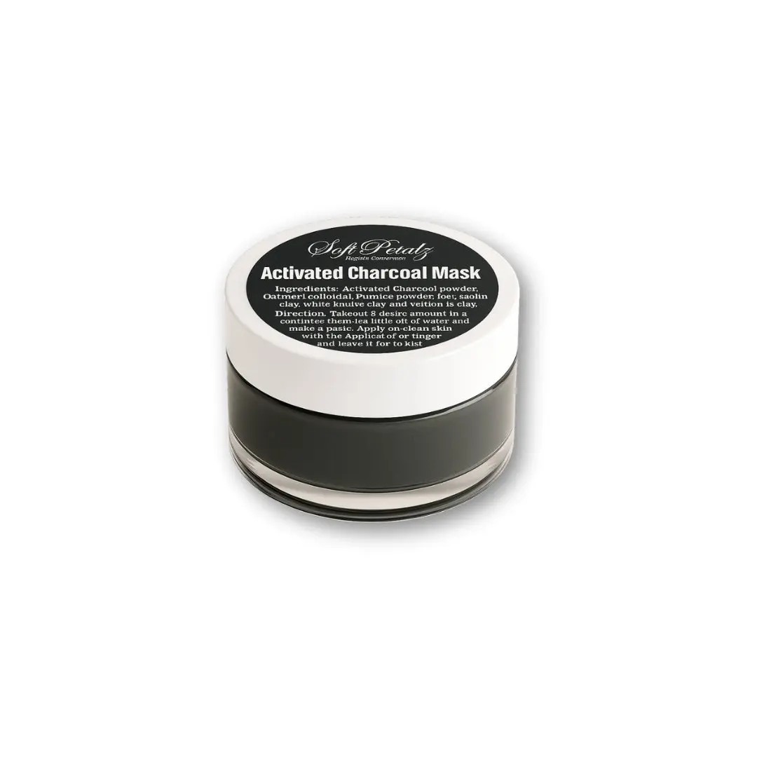 Active Charcoal Organic Detox Mask - Sustainably Sourced Activated Charcoal for Deep Pore Cleansing & Clarifying Skin Treatment