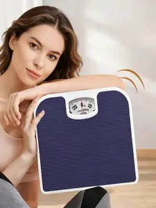 Analog Scales for Body Weight - Up to 300 LB - New - Anti-Skid Rubber Surface + Large Numbers - Analog Bathroom Scale - Affordable - Durable with 20-Year Assurance - Blue