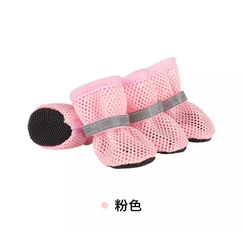 Dog & Cat Non-Slip Soft-Soled Breathable Mesh Fabric Puppy Shoes, Slip-Resistant Paw Protectors, Slip Resistant Shoes
