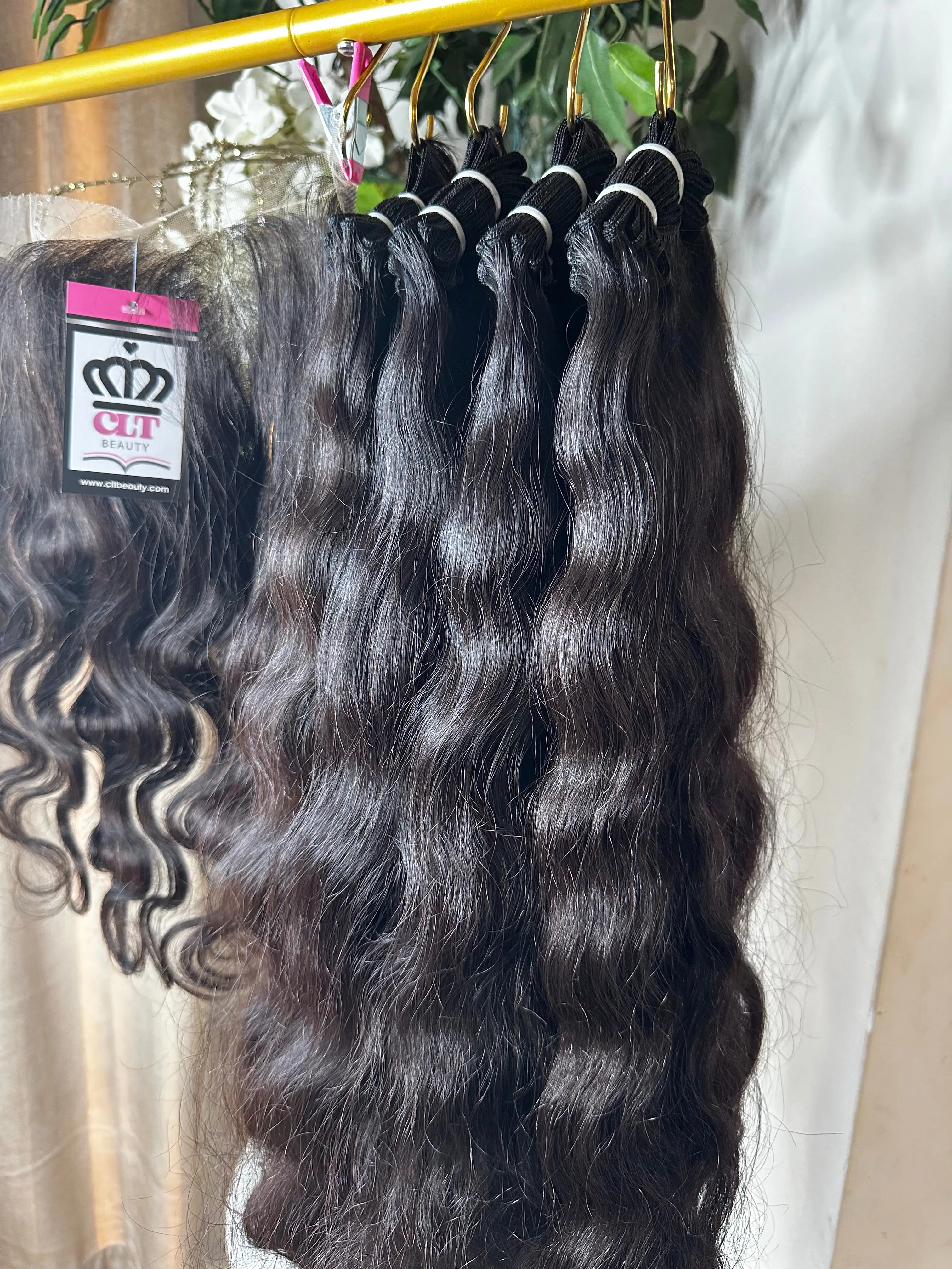 100% Raw Hair Authentic (Indian) Wavy Hair -3 Bundle Deal + Closure