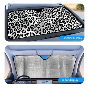 1pc Car Sun Shade Car Sun Visor, 3 Sizes Foldable, Leopard Print Design, Easy to Install, for Beach Trip Parking, Daily Commute Parking, and Outdoor Parking, for Personal Use or as a Gift, Windshield Sun Shade, Car Sunshade Outside Car