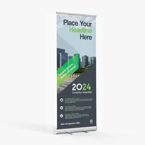 Custom Retractable Banner 33"x81" – Roll Up Banner Stand – Trade Show Display