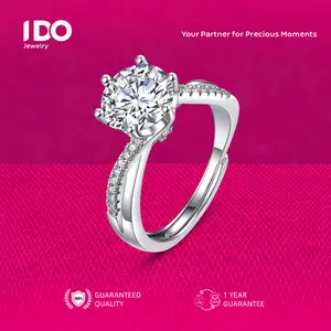 [Live Sale] R21 Platinum Coating Moissanite Aster Ring I DO Jewelry Women Accessories Elegant Beautiful Luxury Adjustable Beautiful and Luxurious No Fade No Rust with 1 Year Guarantee Passed Diamond Selector