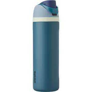 Owala Freesip Insulated Stainless Steel Water Bottle with Straw for Sports and Travel, Bpa-Free, 24-Oz, Blue/Teal (Denim)  no brand no brand