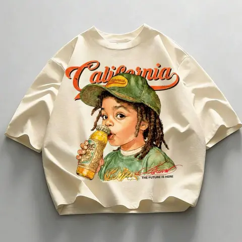 Retro 90s Vintage Hip Hop California Graphic T-Shirt Streetwear Graphic Print Oversized Loose Baggy Casual Streetwear Tee For Men Oversized Crewneck Tee, Short Sleeve, All-Season, Top, Men's Streetwear Menswear