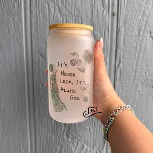 Always God 16oz frosted glass cup