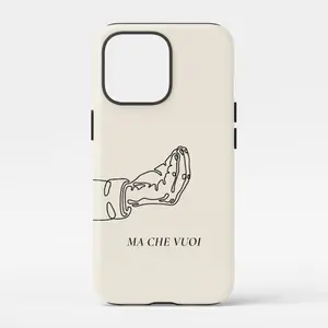 Minimal Italian Meme Phone Case, Italian Hand Gesture One Line Art, Italian Lover Gift, Suitable for IPhone17 11 12 13 14 15 16 Pro Max Air Plus