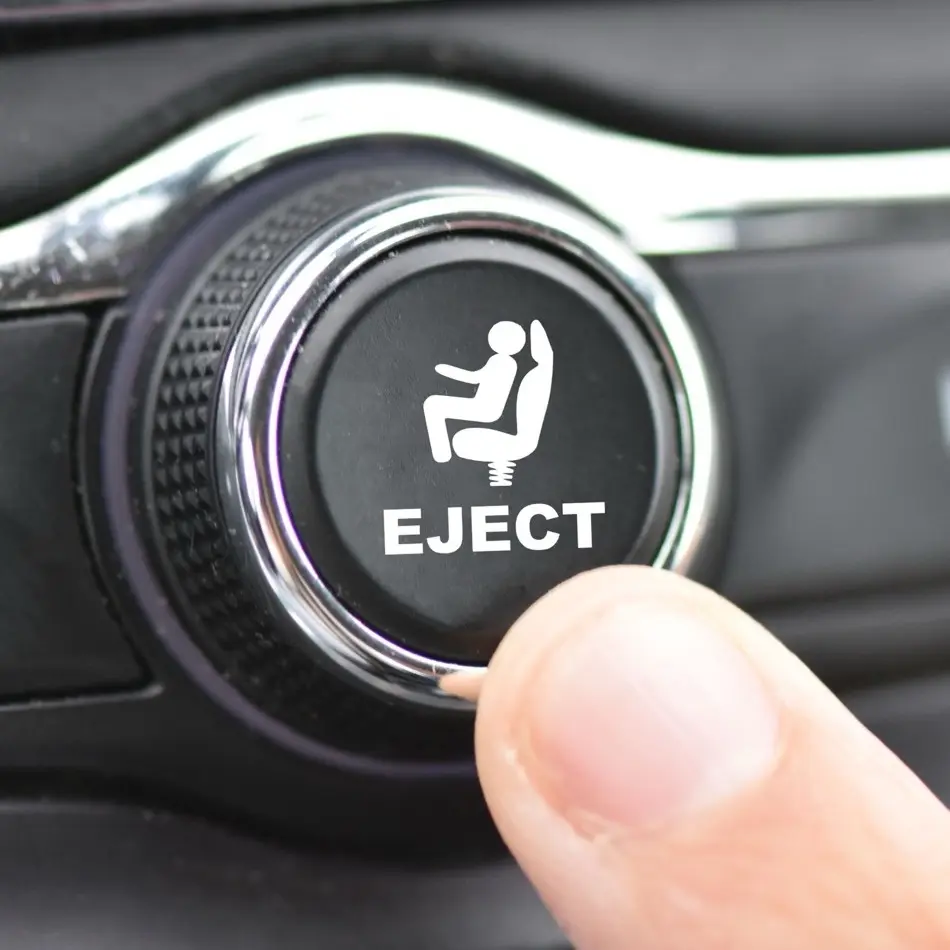 2 PACK Eject Blank Button Decal for Cars
