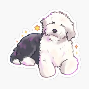 Cute Sheep Dog Fluffy Cloud Art Sticker – Vinyl Waterproof