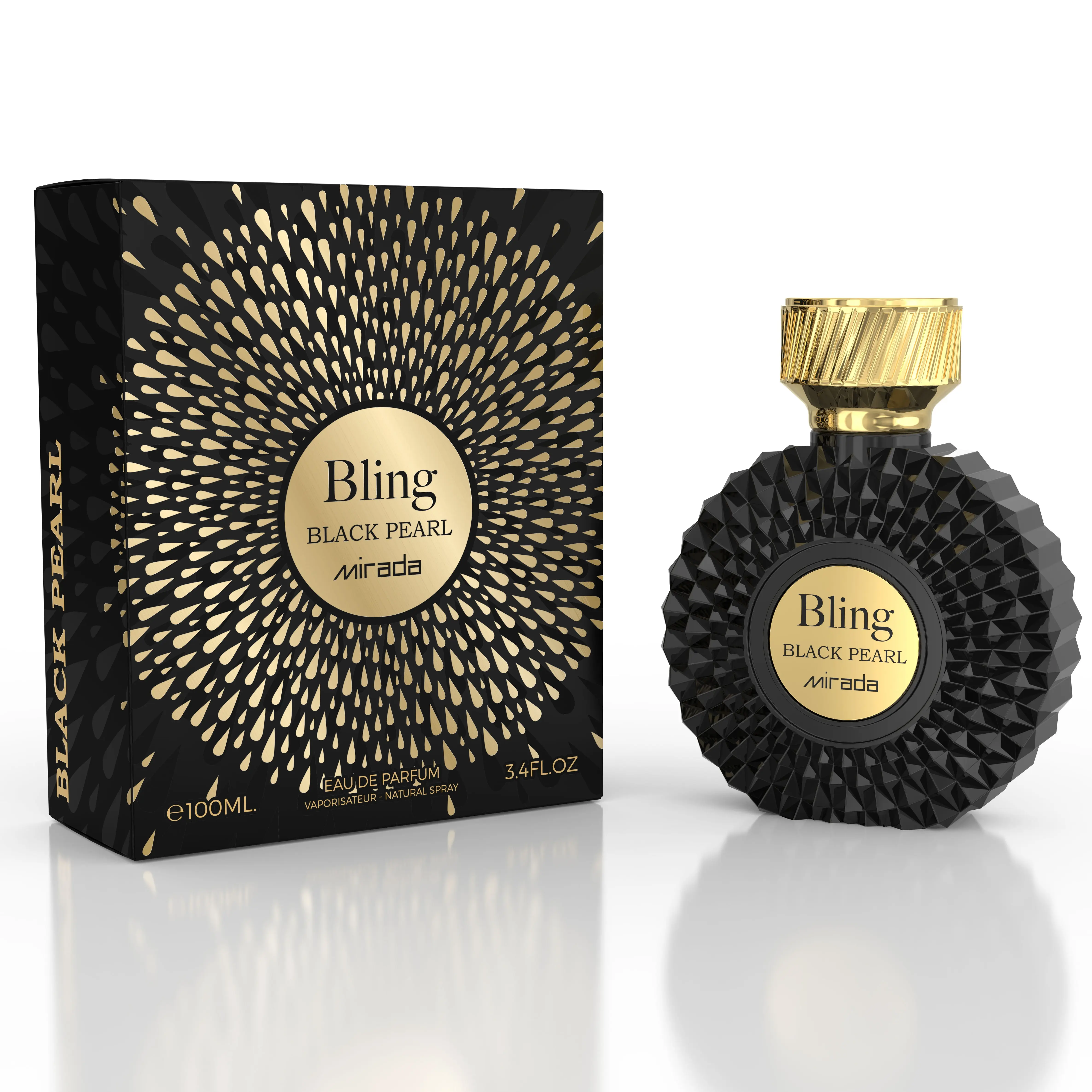 Mirada Bling Black Pearl Women's EDP Spray - Gourmand Fragrance Blend Perfume for Women, 3.4fl.oz (100ml), Perfumes For Women