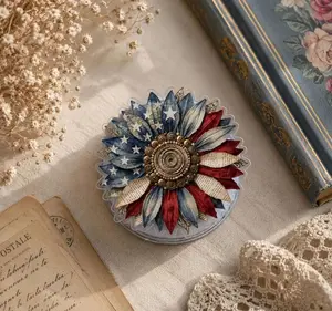 Patriotic Sunflower Magsafe Phone Grip – Red White Blue Floral Magnetic Pop Socket & Kickstand