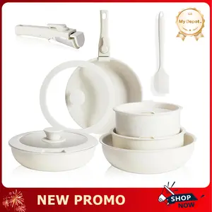 12 Pcs Pots and Pans Set Nonstick - Kitchen Cookware Set with Detachable Handle, Induction Cookware, Dishwasher Oven Safe