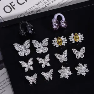 Clip-on Bluetooth Earbud Jewelry Sparkling Rhinestone Earphone Charm for Wireless Headphones Durable Copper Zirconia Electroplated Premium Eco-friendly Jewelry