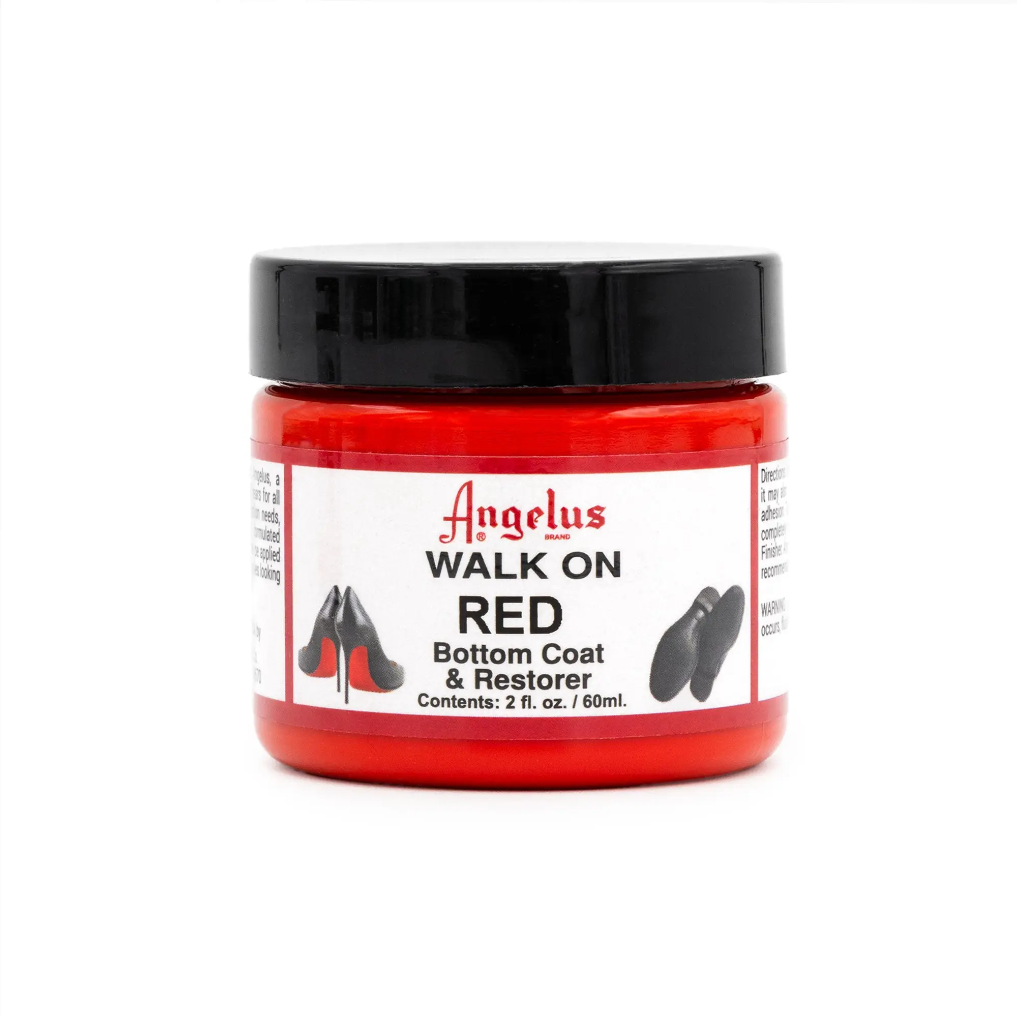 Angelus Walk on Red Paint Restorer for Red Bottoms, Color Renewal, Bottom Shoe Paint for Christian Louboutin High Heels and Leather Soles – Durable, Flexible, and Easy Application – 2 fl oz