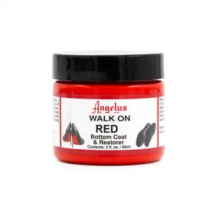 Angelus Walk on Red Paint Restorer for Red Bottoms, Color Renewal, Bottom Shoe Paint for Christian Louboutin High Heels and Leather Soles – Durable, Flexible, and Easy Application – 2 fl oz
