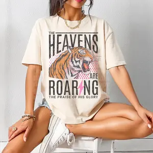 The Heavens Are Roaring Tshirt, Bible Verse Shirt, Religious Shirt, Christian Shirt, 80s Faith Shirt, 90s Aesthetic Clothing,Black-Hoodie-front Black-Sweatshirt-front