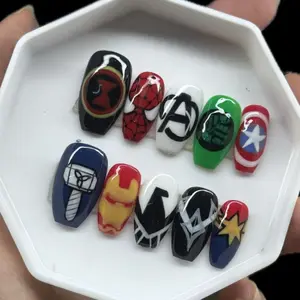 Superhero Inspired Press On Nails | Comic Book Nail Art | Comic Fan Gift