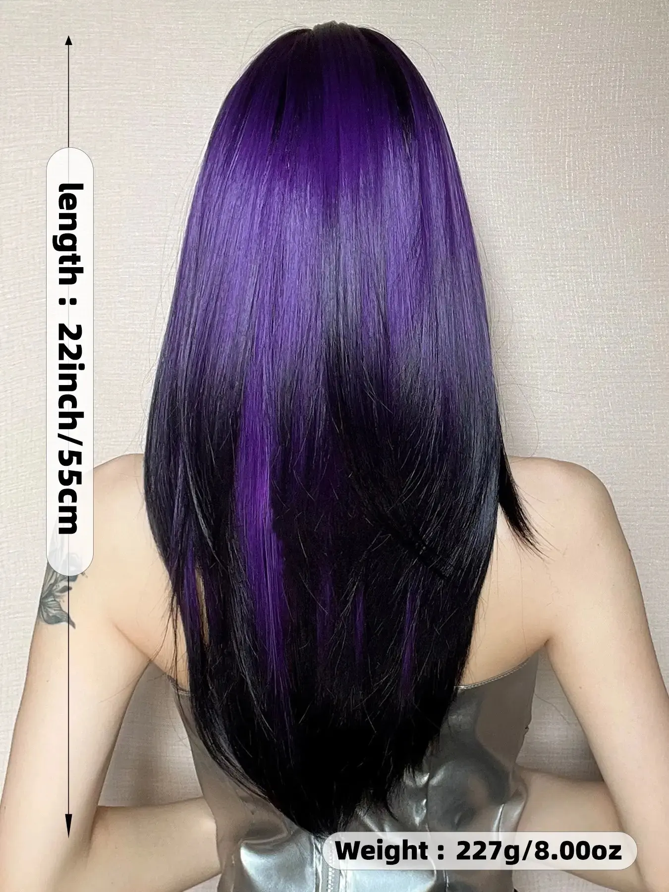 Women's Ombre Red to Black Straight Synthetic Full Machine Wigs, Synthetic Fiber Wig As Valentine's Day Gift for Girlfriend, Fluffy Synthetic Wigs with Bangs for Lovers Day Decor, Party, Cosplay