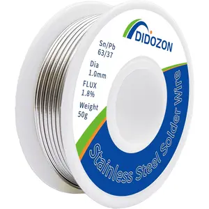 Solder Wire for Aluminum and Stainless Steel Nickel Sheet Zinc Flake Soldering, 63-37, 1.0mm Dia, 50g