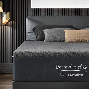 Nicole Selection Memory Foam Mattress, 10/12/14 Inch, Twin/Full/Queen/King Size Gel Infused Bed Mattress with CertiPUR-US Certified Foam, Pain Relief & Spine Support, Breathable Knit Cover, Unwind in Style, U8A, For Christmas Gifts