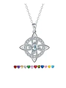 Witches Knot Cubic Zirconia Necklace Hecate Goddess of Witches with Celtic Knot Design Necklace Goddess Jewlery Collar De Amuleto De Proteción Pendientes Copper with Aritificial Gemstone Cubic Zirconia Fashion Jewelry Accessories Gift for Women