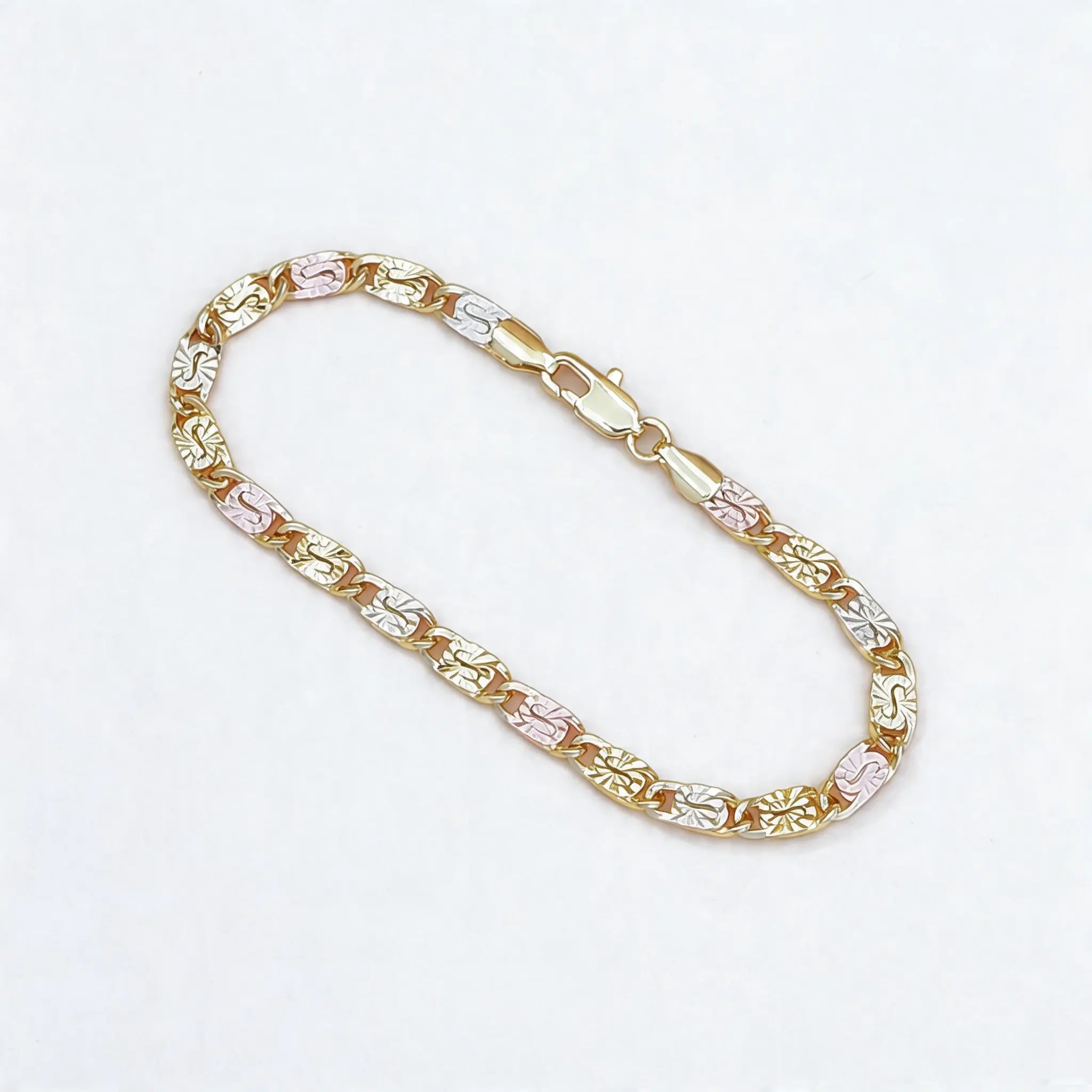 14K Gold Plated Tri Color Bracelet for Women, Waterproof Jewelry for Women, Birthday Gift for Mom Wife, Pulsera De Oro Tres Tonos, Mother’s Day Gift