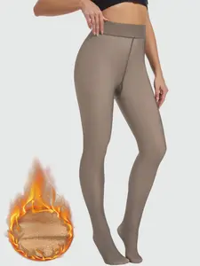 Women's Thermal Lined Tights, Casual Comfy High Waist Skinny Pants for Daily Wear, Ladies Underwear for Fall & Winter