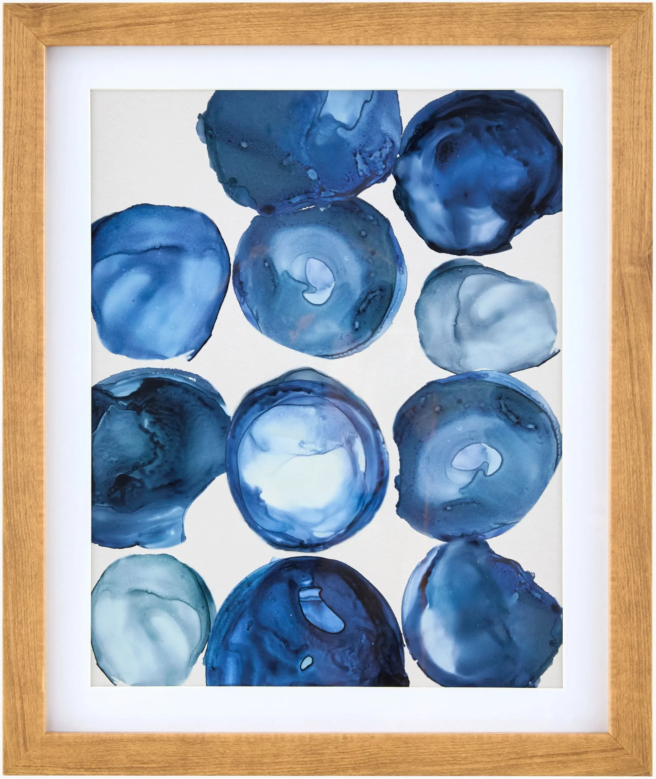 Aqua Blue Modern Framed Wall Art, Ideal for Modern Gallery Wall Displays