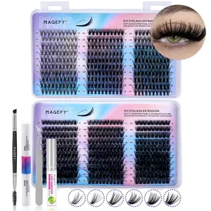 MAGEFY 600pcs Lash Extension Kit with Bond & Seal, Lash Glue Remover, Tweezers, Eyeliner Eyebrow Brush