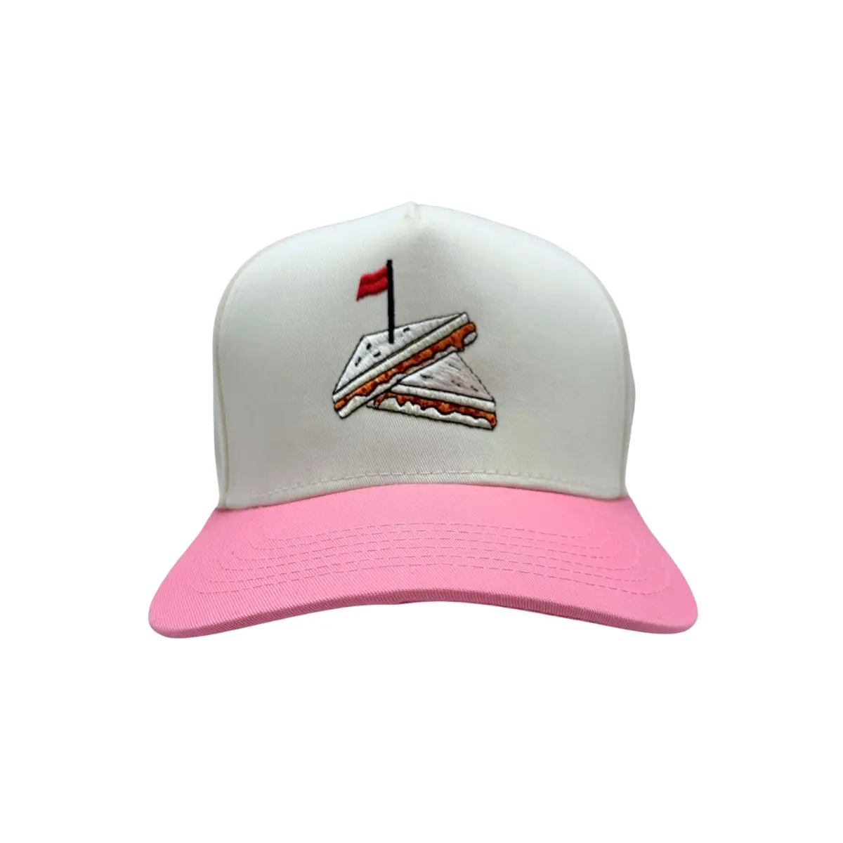The Pimento Cheese Sandwich AYC Hat - Pink/Cream