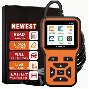 V500 Scanner 10s Code Reader & Voltage Check Full ECU ABS Transmission Diagnostics for All OBDII CAN Vehicles with USB Connection - Lights uv Up Erasable Acrylic Message Board cordless rechargeable hood light Dual Arm LED Book Stand Light 3D Night, V500