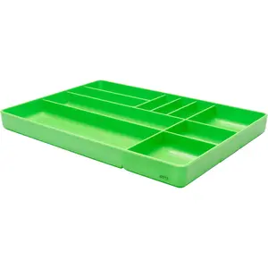 Tool Box Organizer Tray – 10-Compartment Tool Chest Organizer for Parts, Bolts, and Small Tools – Stackable Drawer Tray Design