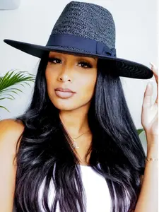 Trendsetter 2 | Straw Fedora For Men $ Women - Black