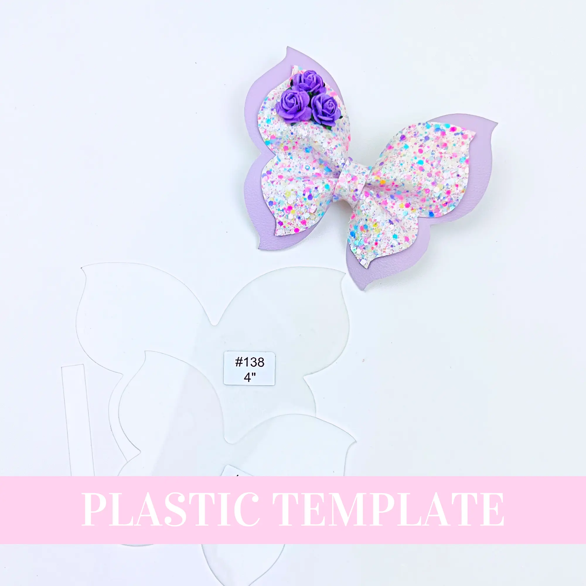 Bow # 138 Plastic Hair Bow Template - 3 sizes - Hair Bow Template Plastic Trace and Cut Template