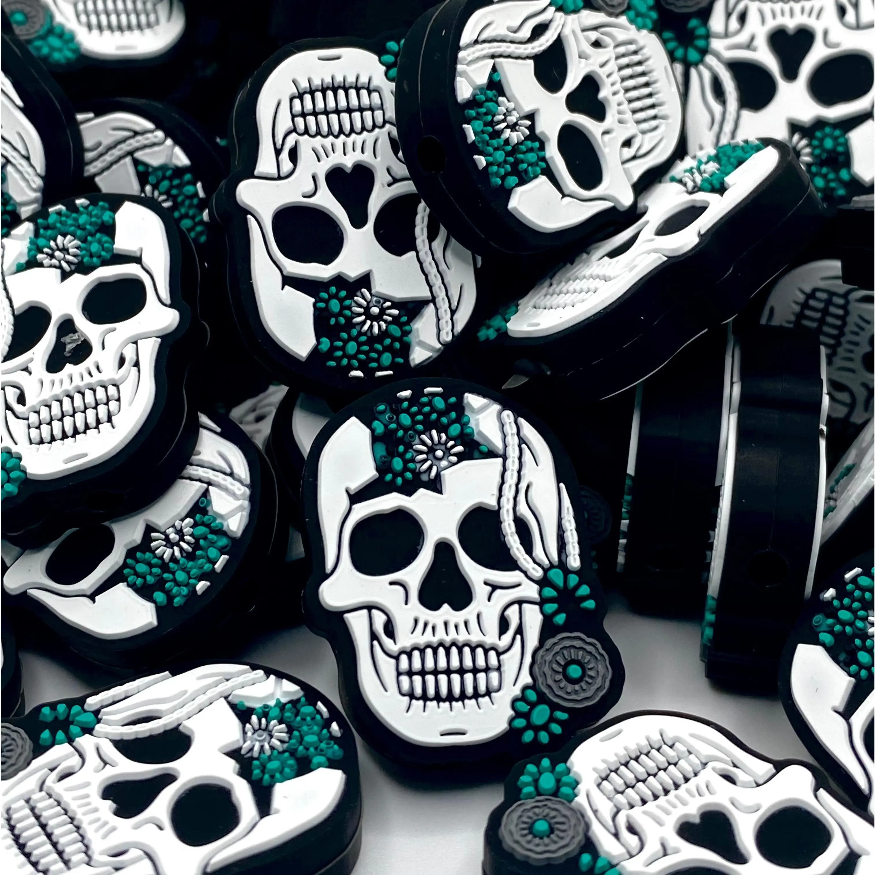 1pc Ghostin Cowboys Silicone Focal Beads - Western Theme Crafting & Beading Supplies DIY
