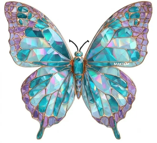 Aesthetic Stained Glass Butterfly Car Decal - Waterproof Iridescent Crystal Vinyl Sticker for Vehicle Window Bumper