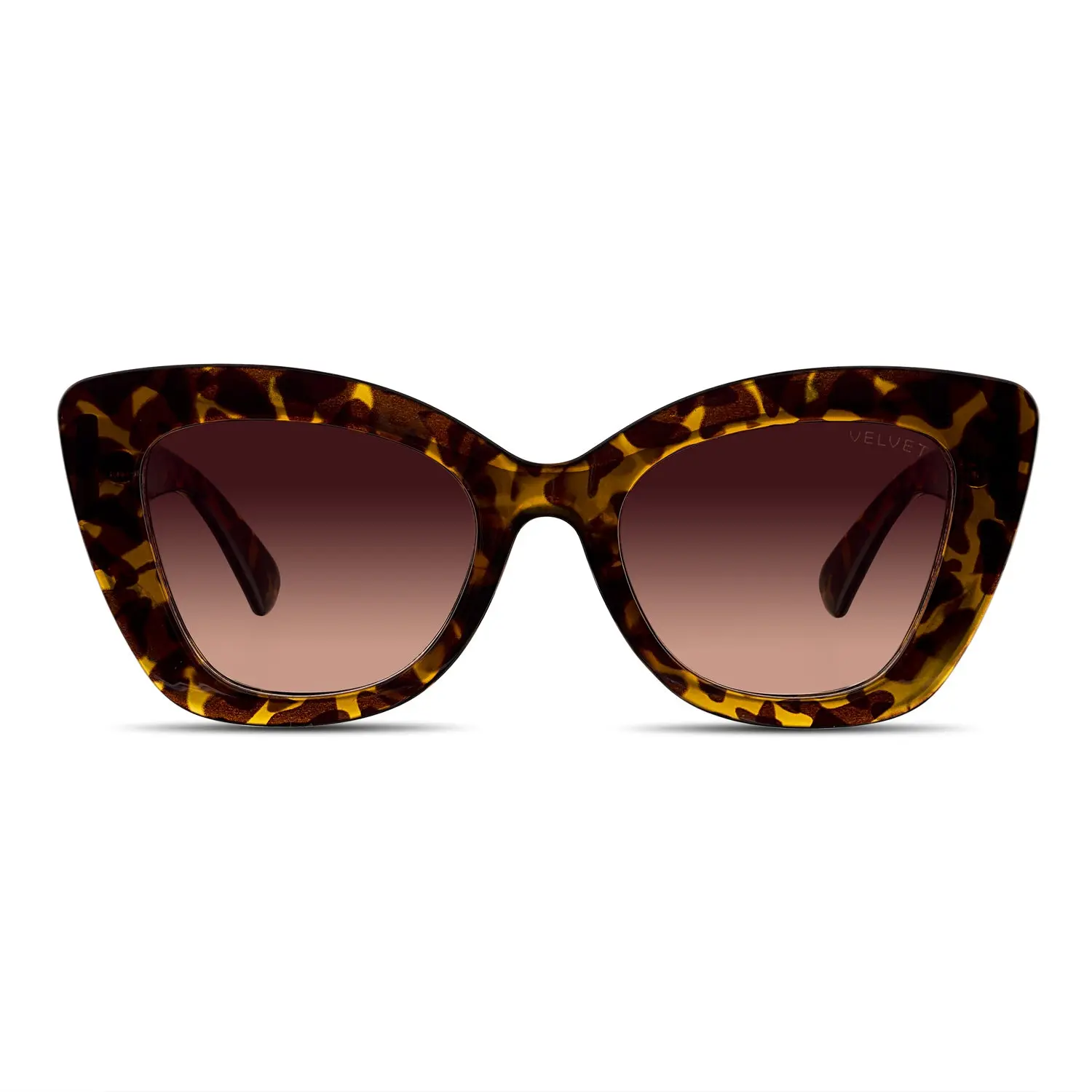 Velvet Eyewear Maya Sunglasses - Tortoise Frame, Brown Fade Tinted Lenses, V748DT01, 100% UV Protection, Cat Eye Style, Medium Size