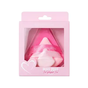 Beauty Creations Velvet Triangle Puff Puff Trio Set Sponges - Reusable, Easy to Clean, 10g, Multi-Pack, Pink