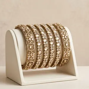 American Diamond Shadow Stone Bangle 6 Pcs Set | Pakistani Party Wear & Indian Bridal Jewelry