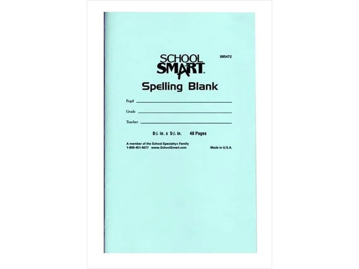 School Smart 085472 Ruled Blank Spelling Book Set - 24 per pack, 48 pages, 5-1/2 x 8-1/2 in, double vertical lines, for spelling tests